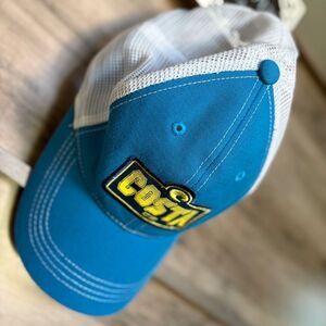 Costa Blue White Mesh Baseball Cap Adult Adjustable Hat great preworn condition